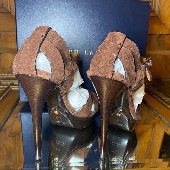 Ralph Lauren Fall ‘15 Collection Brown Suede Jenica Stiletto Sandal Look 20 & 21 - Picture 16 of 16